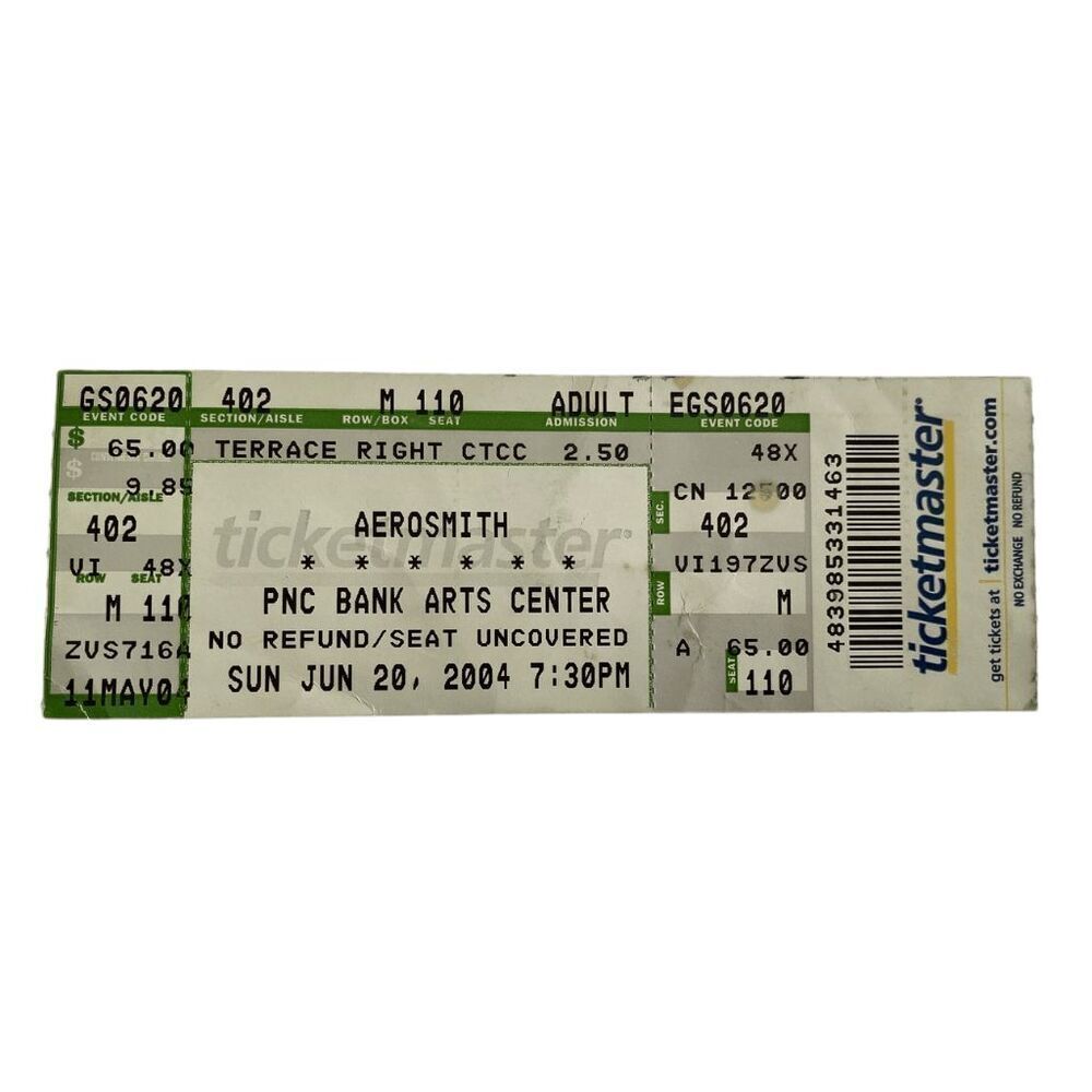 Aerosmith June 20 2004 Concert Ticket‎ Stub